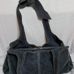 Miu Miu Navy Blue Suede Handbag